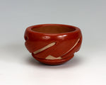 Santa Clara Pueblo Indian Pottery Carved Redware Bowl - Mary Cain