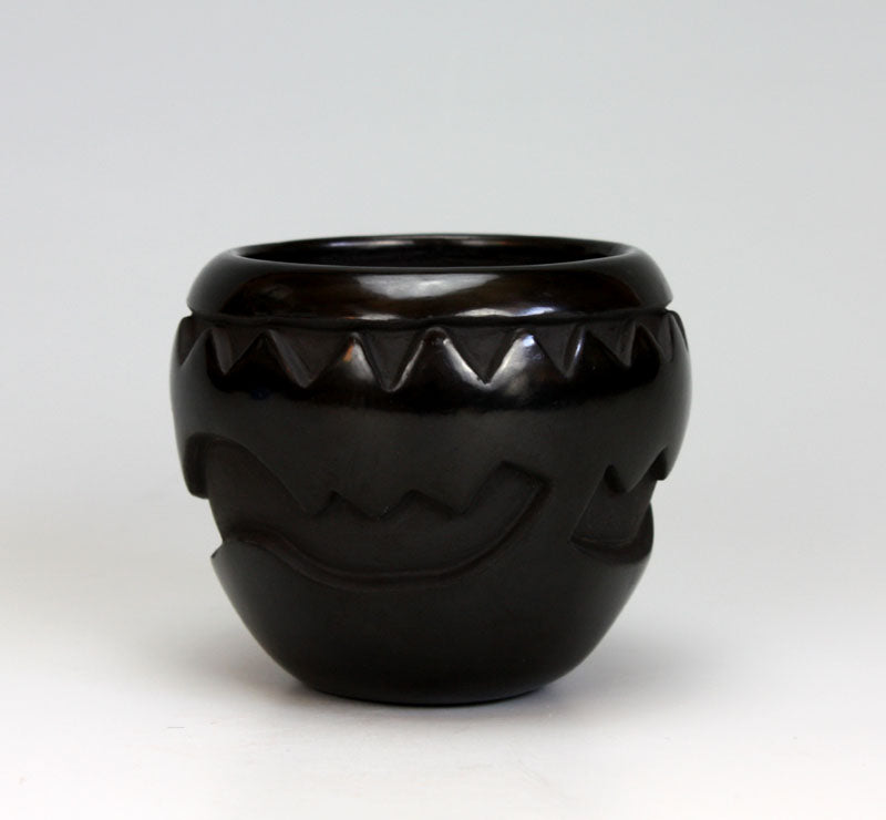 Santa Clara Pueblo Indian Pottery Reverse Avanyu Bowl - Frances Naranjo