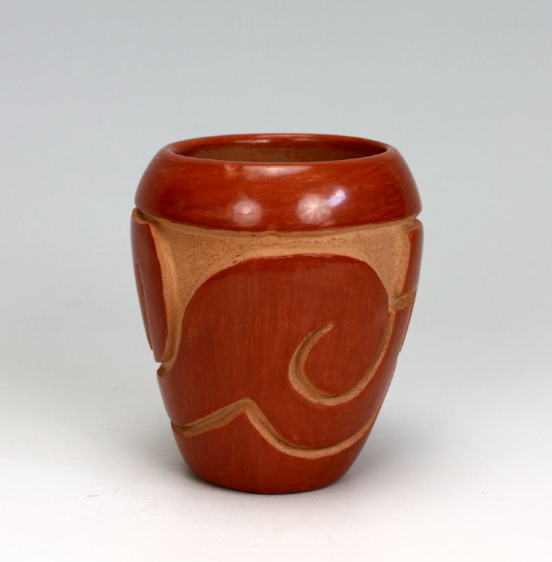 Santa Clara Pueblo Indian Pottery Redware Bowl - Frances Naranjo