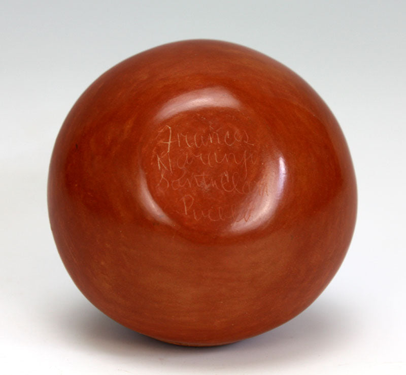 Santa Clara Pueblo Indian Pottery Redware Avanyu Bowl - Frances Naranjo