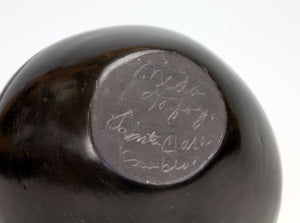 Santa Clara Pueblo Indian Pottery Carved Avanyu Bowl - Mida Tafoya