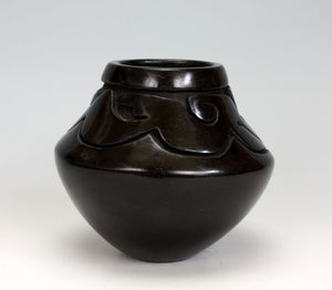 Santa Clara Pueblo Indian Pottery Carved Avanyu Vase - Mida Tafoya