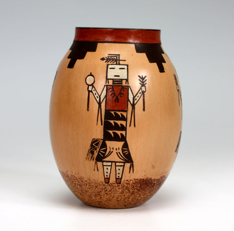 Navajo Native American Indian Pottery Yei Figure Hopi Jar - Ida Sahmie