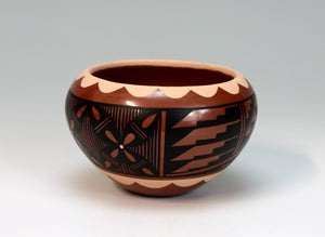 Jemez Pueblo American Indian Pottery Polychrome Bowl - Natalie Sandia