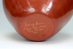 Santa Clara Pueblo Indian Pottery Carved Large Feather Jar - Kimberly Garcia