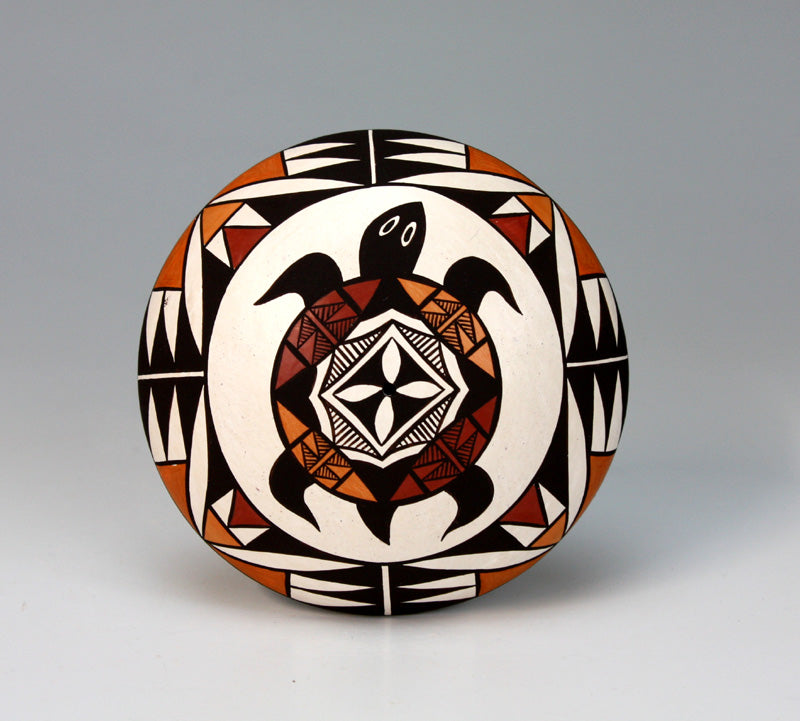 Acoma Pueblo Native American Indian Pottery Turtle Seed Pot - Sharon Lewis