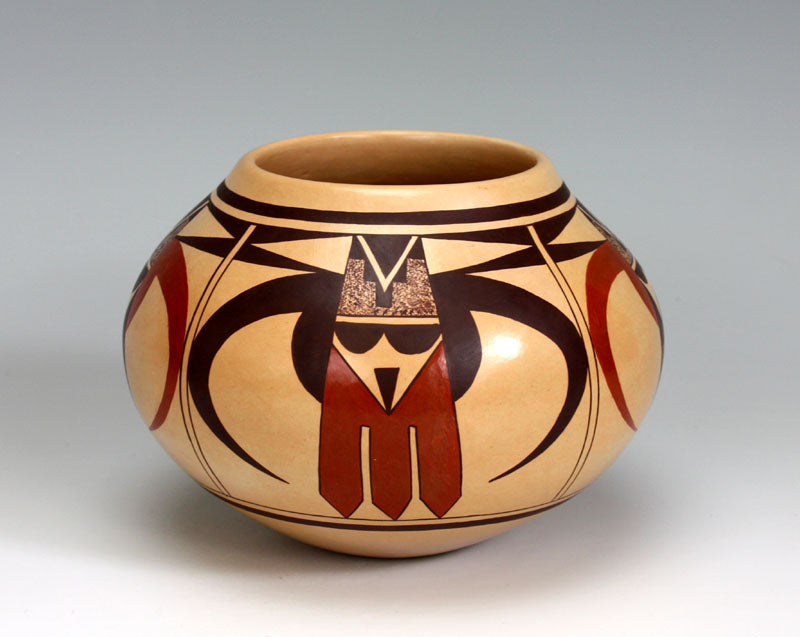 Hopi American Indian Pottery Eagle Tail Jar  - Val Kahe