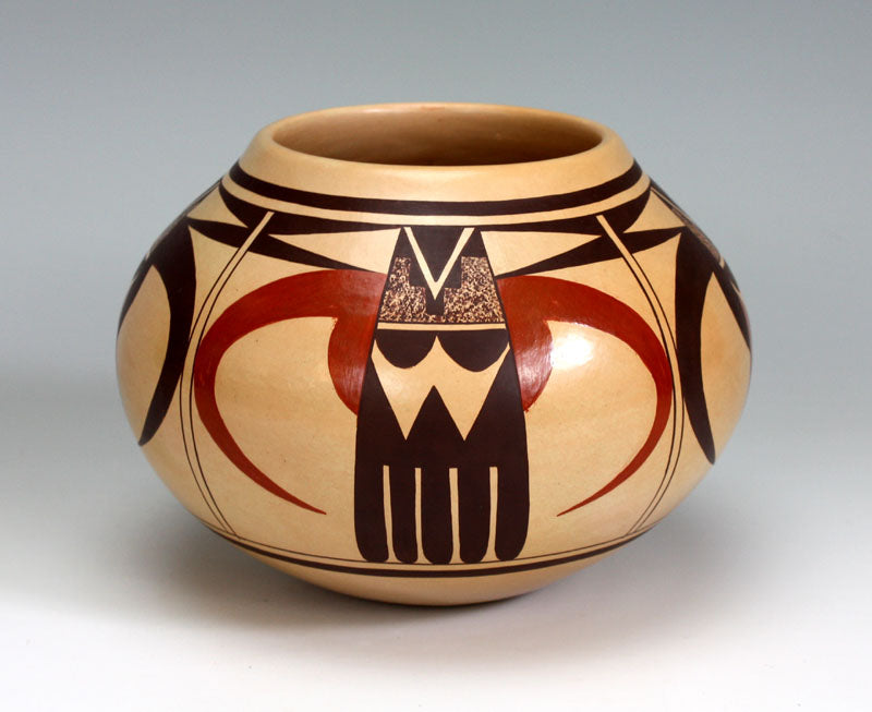 Hopi American Indian Pottery Eagle Tail Jar  - Val Kahe