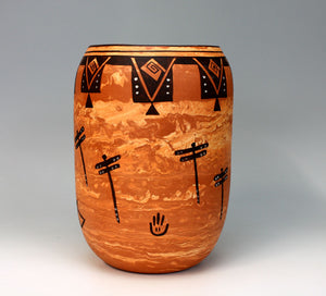 Hopi Native American Pottery Cylinder Jar - Delaine "Dee" Tootsie Chee