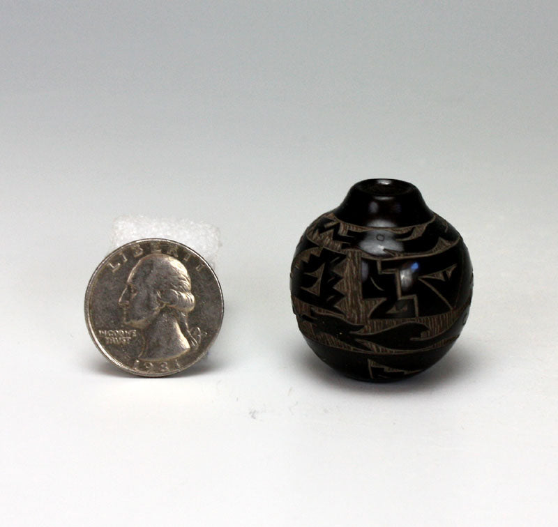 Santa Clara Pueblo Indian Pottery Miniature Seed Jar - Monica Naranjo