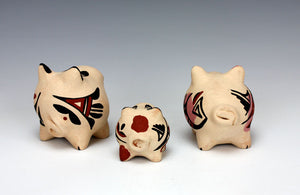 Jemez Pueblo American Indian Pottery Pig Family - Marie Chinana