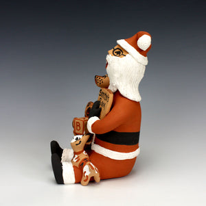 Jemez Pueblo American Indian Pottery Santa Storyteller - Bonnie Fragua