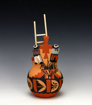Jemez Pueblo American Indian Pottery Medium Kiva Jar - Caroline Sando