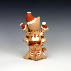 Jemez Pueblo American Indian Pottery Cat - Santa Storyteller - Bonnie Fragua