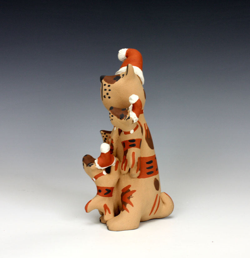 Jemez Pueblo American Indian Pottery Dog - Santa Storyteller - Bonnie Fragua