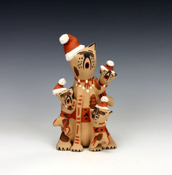 Jemez Pueblo American Indian Pottery Dog - Santa Storyteller - Bonnie Fragua