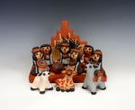 Jemez Pueblo American Indian Pottery 11 pc Nativity Set - Caroline Sando