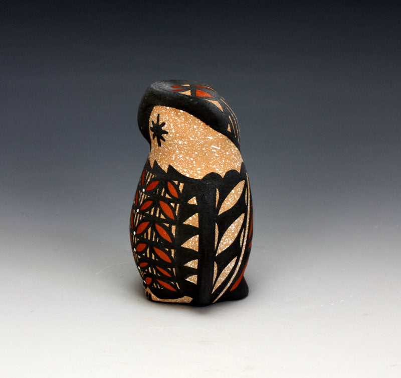 Jemez Pueblo American Indian Pottery Owl Figurine #1 - Renee Ortiz