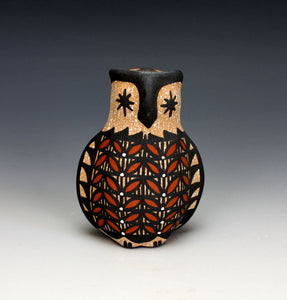 Jemez Pueblo American Indian Pottery Owl Figurine #1 - Renee Ortiz
