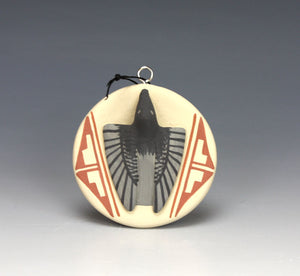 Jemez Pueblo American Indian Pottery Stellar Jay Ornament - Loren Wallowingbull