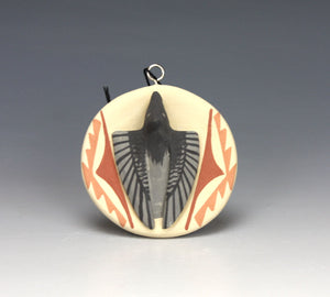 Jemez Pueblo American Indian Pottery Stellar Jay Ornament #1 - Loren Wallowingbull