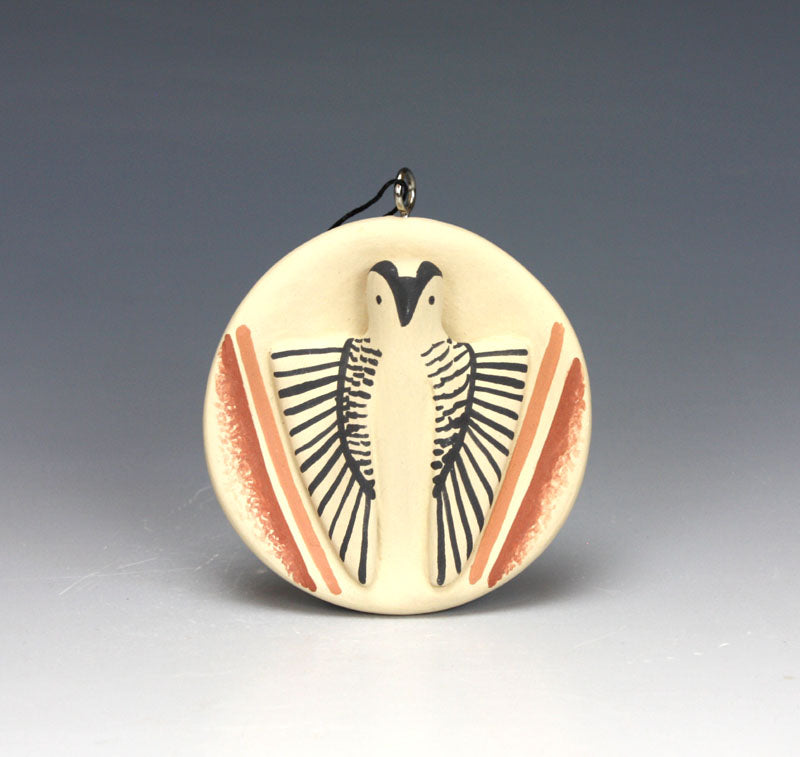 Jemez Pueblo American Indian Pottery Owl Ornament #1 - Loren Wallowingbull