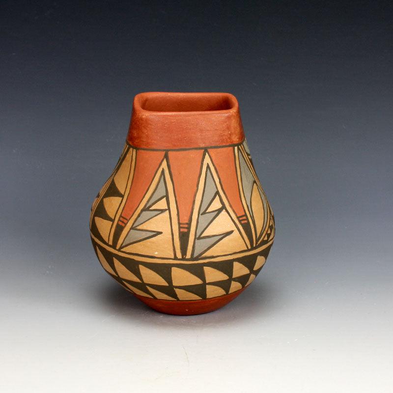Jemez Pueblo American Indian Pottery Square Mouth Jar - Juanita Fragua