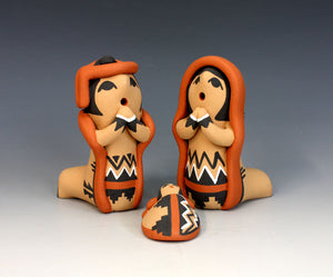 Jemez Pueblo American Indian Pottery Nativity Set - Vernida Toya