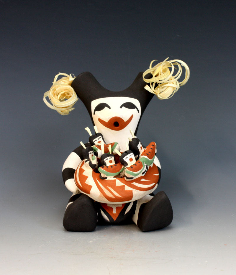 Jemez Pueblo American Indian Pottery Koshare Clown Storyteller #1 - Leatrice Loretto