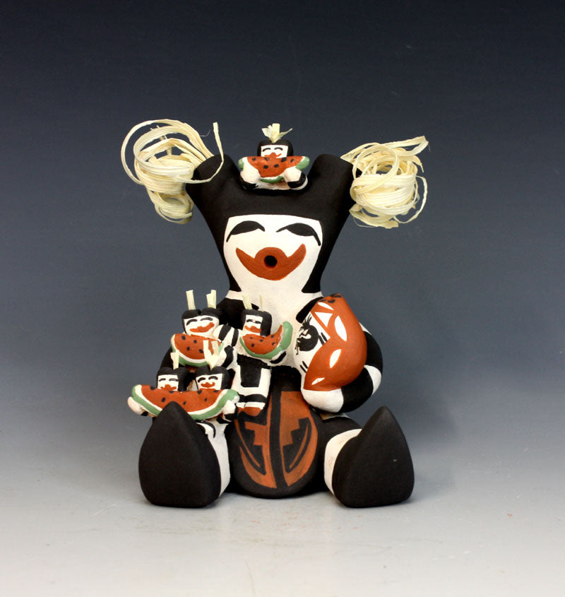Jemez Pueblo American Indian Pottery Koshare Clown Storyteller #3 - Leatrice Loretto