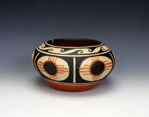Kewa - Santo Domingo Pueblo American Pottery NM Eclipse Jar - Robert Tenorio