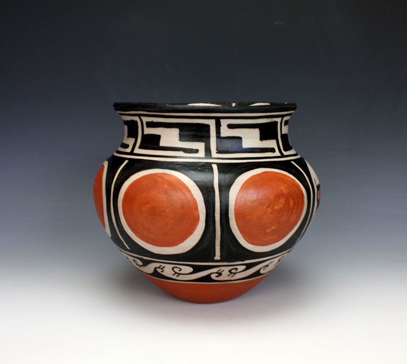 Kewa - Santo Domingo Pueblo American Pottery Ram/Sun Jar - Robert Tenorio