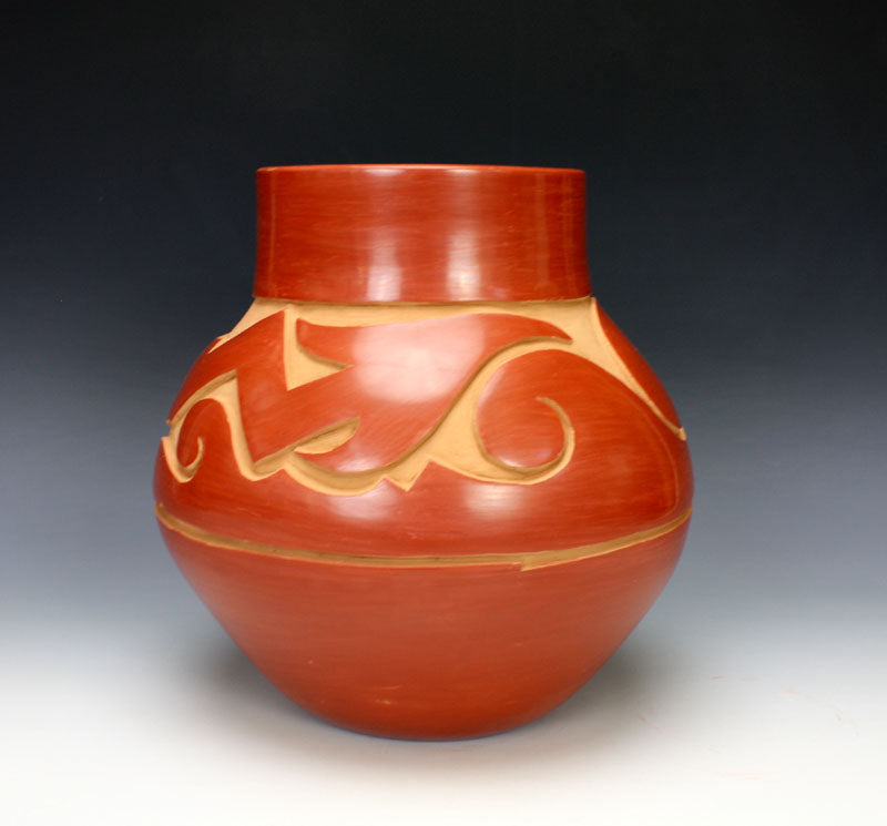 Santa Clara Pueblo Indian Pottery Avanyu Jar - Kimberly Garcia