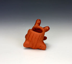 Santa Clara Pueblo Native American Pottery Bear #1 - Birdell "Vine Flower" Bourdon