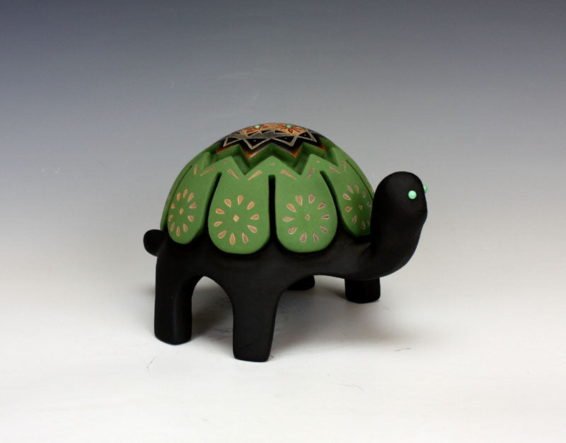 Santa Clara Pueblo Indian Pottery Sgraffito Turtle #3 - Melony Gutierrez