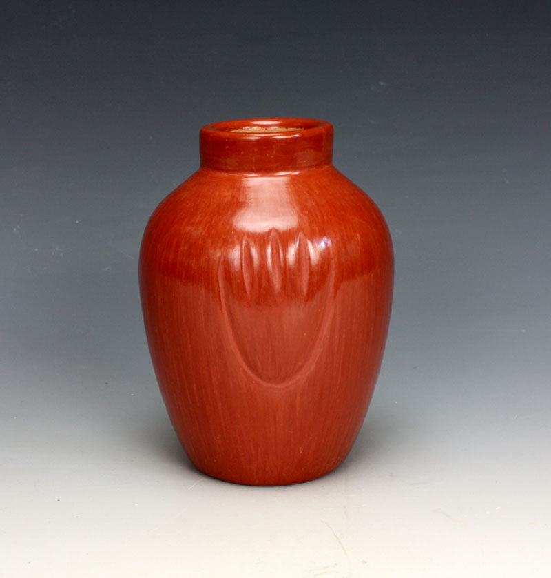 Santa Clara Pueblo Indian Pottery Red Bear Paw Jar #2 - Alvin Baca