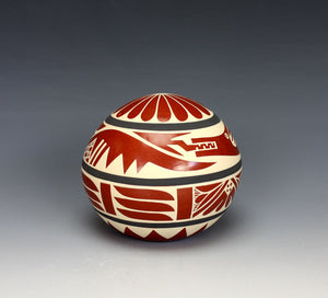 San Ildefonso Pueblo Indian Pottery Avanyu Seed Jar - Geraldine Gutierrez