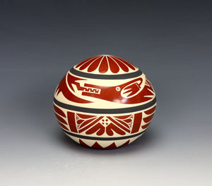 San Ildefonso Pueblo Indian Pottery Avanyu Seed Jar - Geraldine Gutierrez