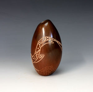 Taos Pueblo Native American Indian Pottery Avanyu Vase - Bernice Naranjo