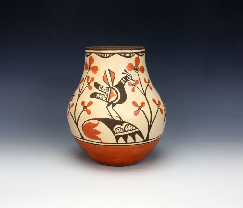Zia Pueblo Native American Indian Pottery Quail Jar  - Marcellus & Elizabeth Medina
