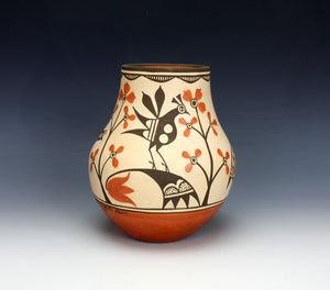 Zia Pueblo Native American Indian Pottery Quail Jar  - Marcellus & Elizabeth Medina