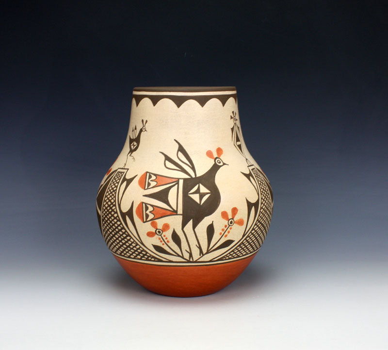 Zia Pueblo Native American Indian Pottery Bird Jar  - Marcellus & Elizabeth Medina