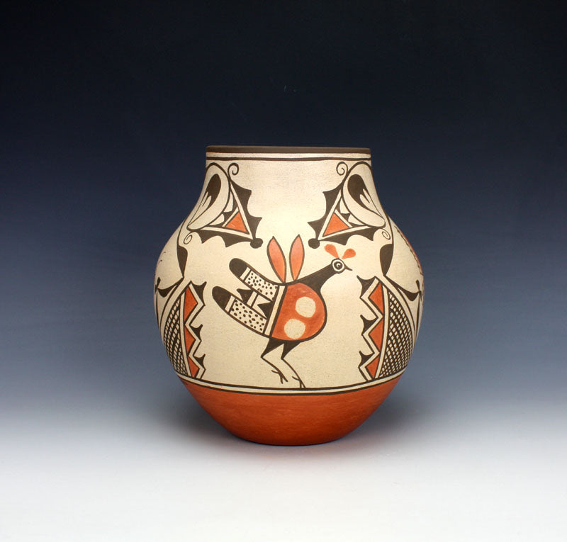 Zia Pueblo Native American Indian Pottery Butterfly - Bird Jar - Marcellus & Elizabeth Medina
