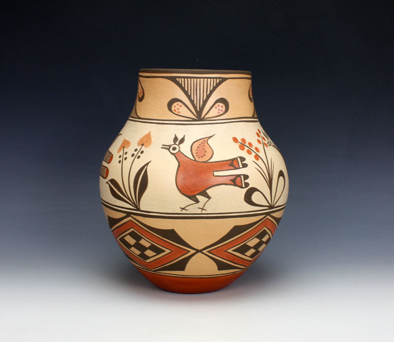 Zia Pueblo Native American Indian Pottery Large Bird Jar - Marcellus & Elizabeth Medina